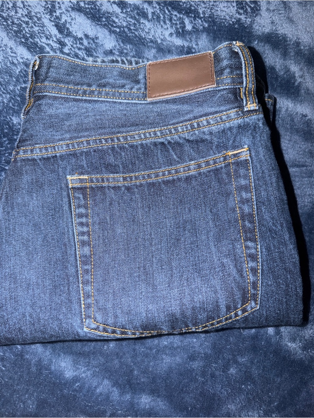 J. Crew  The Sutton Men's Slim Straight Indigo Jeans with Brown Waist Patch